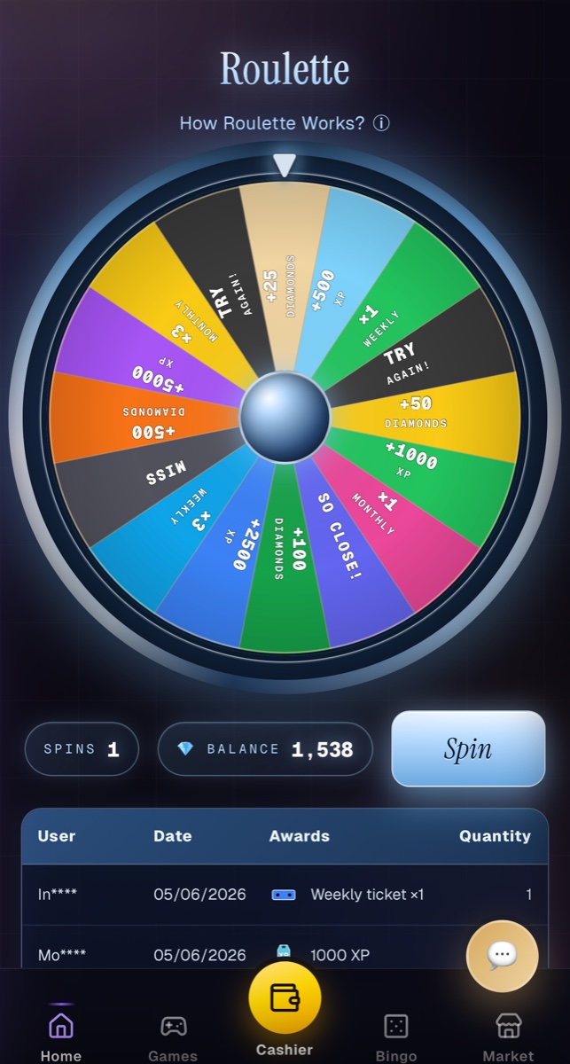 Phone preview — Roulette